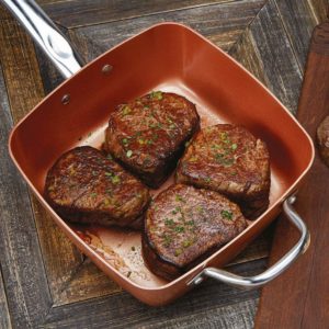 Copper Chef Deep Square Pan Cooking Steak